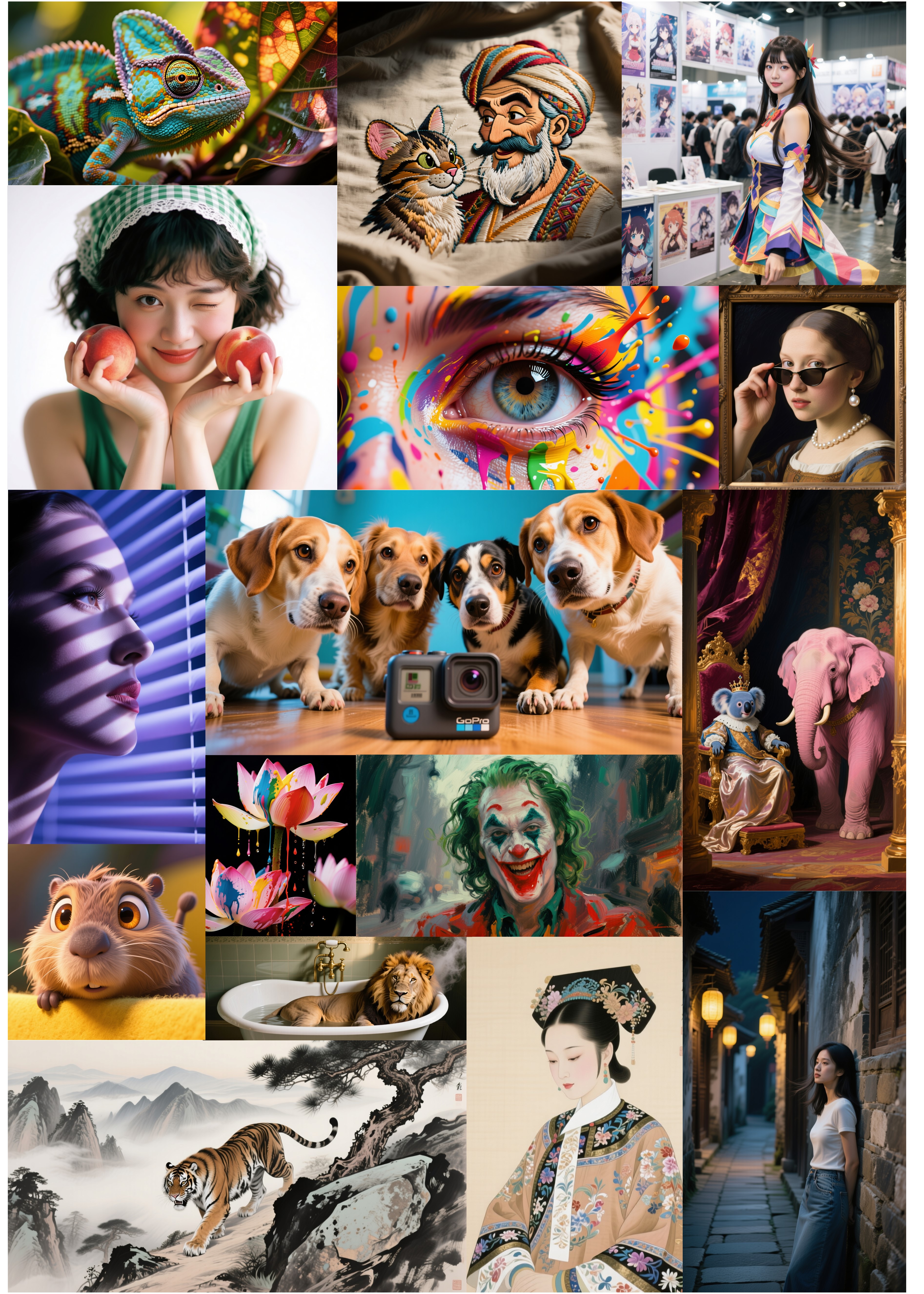 Qwen Image diverse generation capabilities showcase