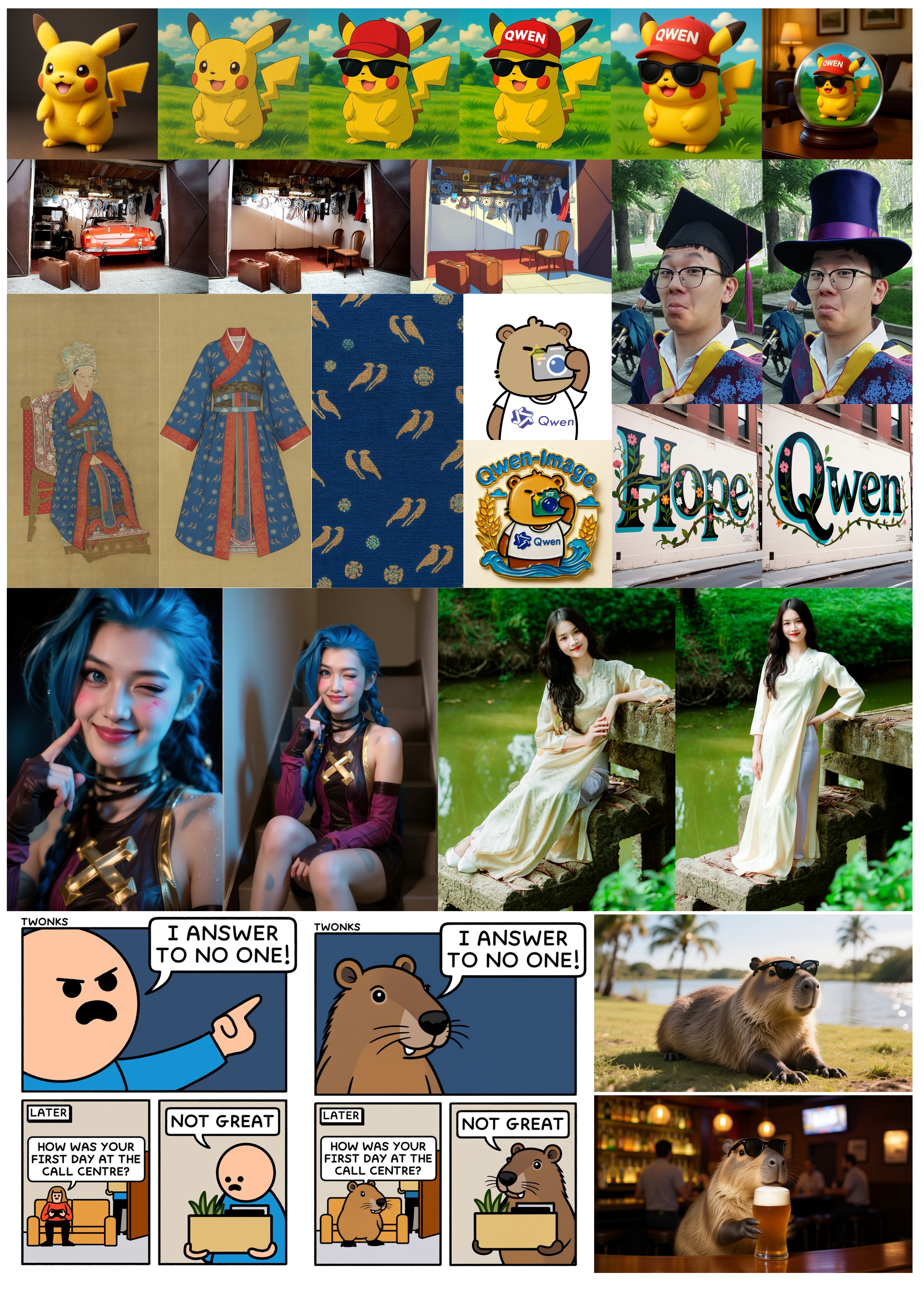 Qwen Image character consistency and creative variations showcase